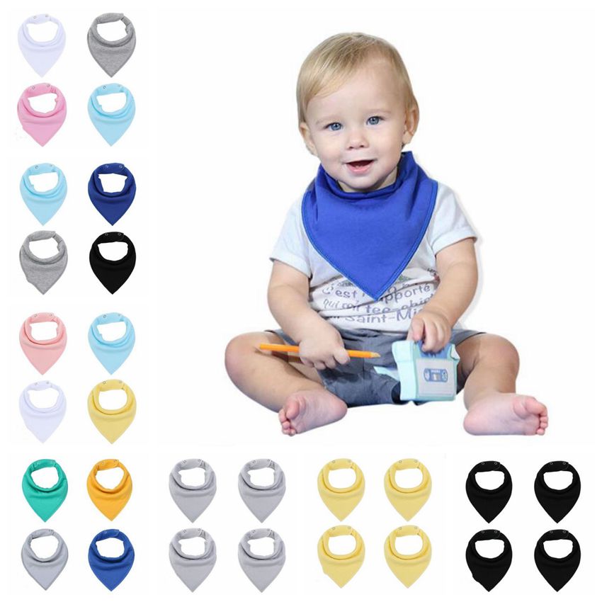 

Solid Infant Saliva Towel Baby Bibs Burp Cloths Toddler Cotton Bandana Dribble Bibs Pinafore Fashion Newborn Triangle Head Scarf YPP7239