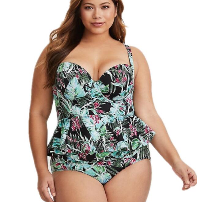 

Sports Discount plus Big large women's large swimwear printed hard clad steel supporting style decor high waist skirt Swimwear Bikini Sets