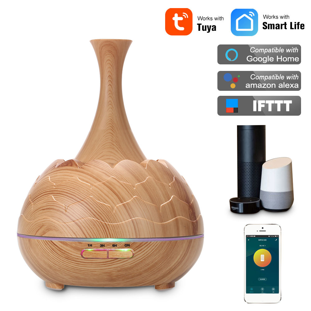 

400ml Smart Wifi Wireless Essential Oil Aromatherapy Diffuser with Alexa Google App Voice Control Ultrasonic Diffuser Humidifier