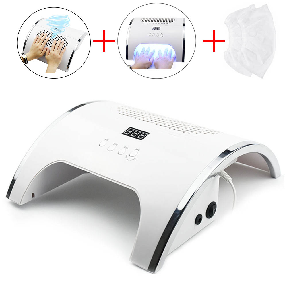

80W Strong Power Nail Lamp Nail Dust Collector Two In One Art Salon lamp and Collector Vacuum Cleaner Manicure Tools