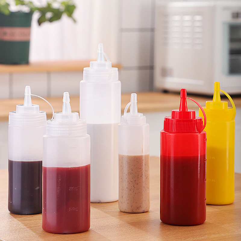 

Plastic Squeeze Bottle BBQ Ketchup Sauce Dispenser Bottles Olive Oil Dispensing Bottle Mayonnaise Squeeze Jar with Cap