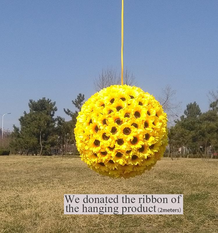 10 Inch Sunflower Kissing Ball decorate flowers artificial hanging flower ball for wedding garden party gift decoration supplies-image-485344819