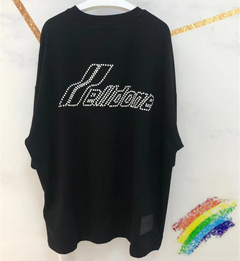 

2020ss Drilling T Shirt Men Women Oversized Best Quality T-shirt Tees, Black
