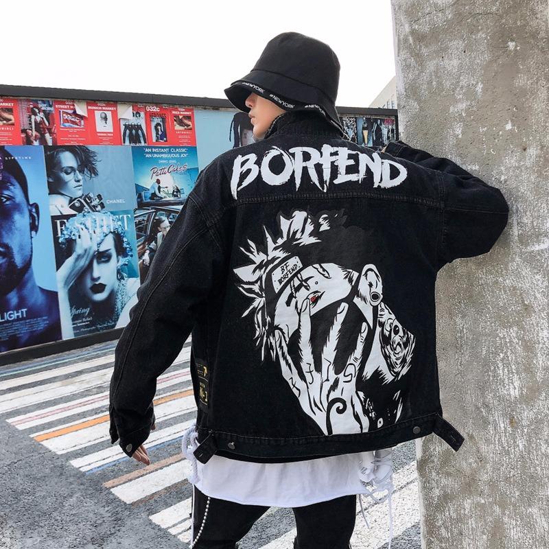 jaqueta jeans com desenhos