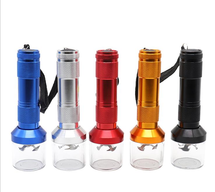 

New Multi-colour Torch Molding Zinc Alloy Smoke Grinder Creative Electric Metal Smoke Crusher