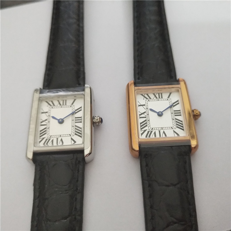 

Hot Sale man Women fashion gold case white dial watch Quartz movement Leather strap watch dress watches 07-4, Gold 25mm black