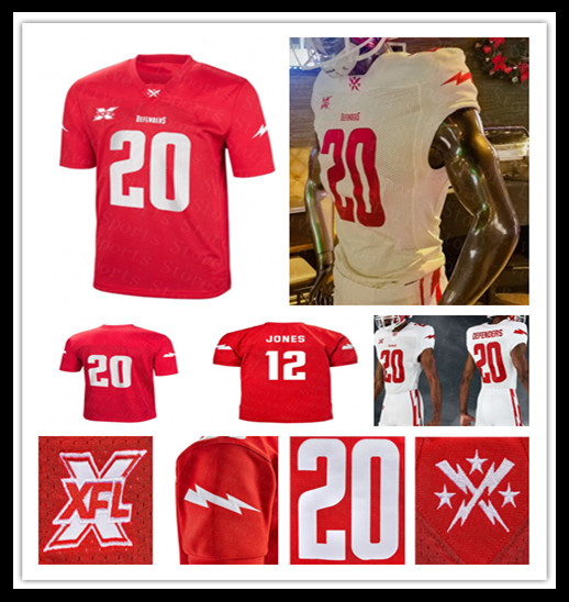 

Custom XFL DC Defenders Football Jersey Tyree Jackson Cardale Jones Khari Lee Ed Eagan Antwione Williams Desmond Lawrence Moore Stitched 4XL, Red