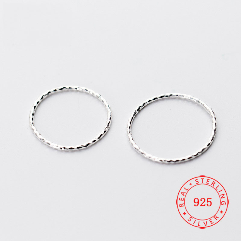 

925 Sterling Silver Thin Hammered Circle Ring White Gold Plated Rings Personalized jewelry wholesale