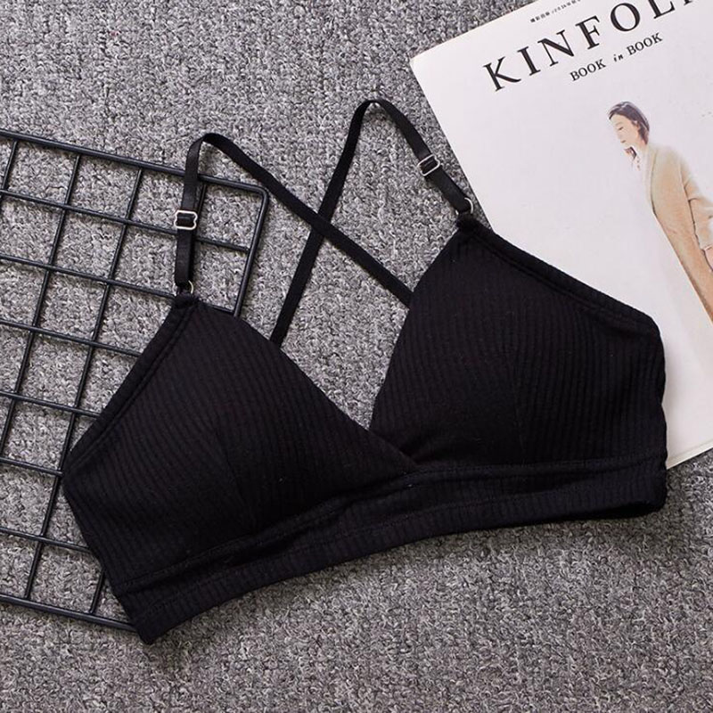 

Women Bra Thin Seamless Wire Free Bralette Backless Seamless Bras Striped For Women Sexy Underwear 2020