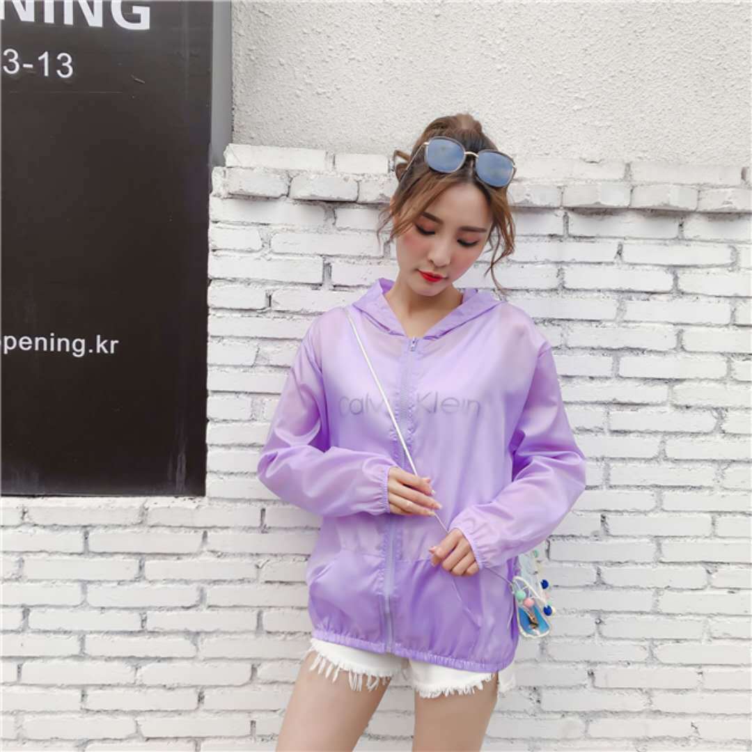 

Womens Designer Sun Jacket Korean Summer Slim Breathable Quick-drying Outdoor Sun Protection Clothing Solid Color Translucent0.0, White