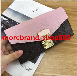 

top quality women with box real leather multicolor long wallet Card holder classic zipper pocket, Red;black