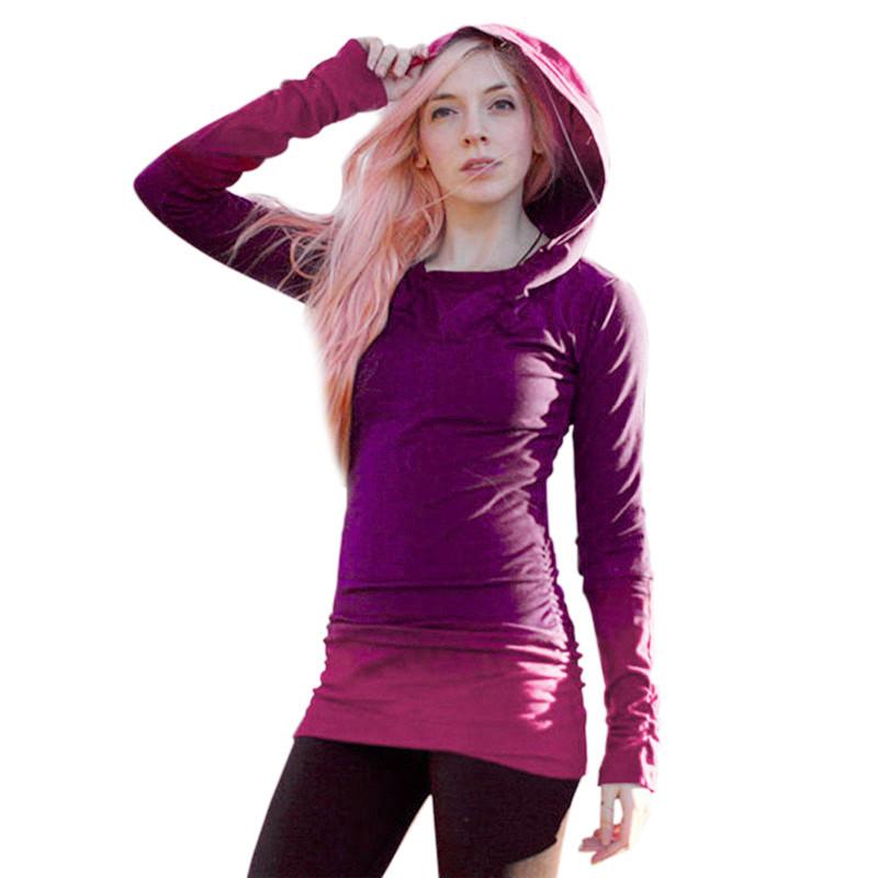 

Fashion 2019 women blouse shirt long sleeve News Ladies Women Hoodies Sweatshirts Long Sleeve Hooded Gradient Color Tops, Blue