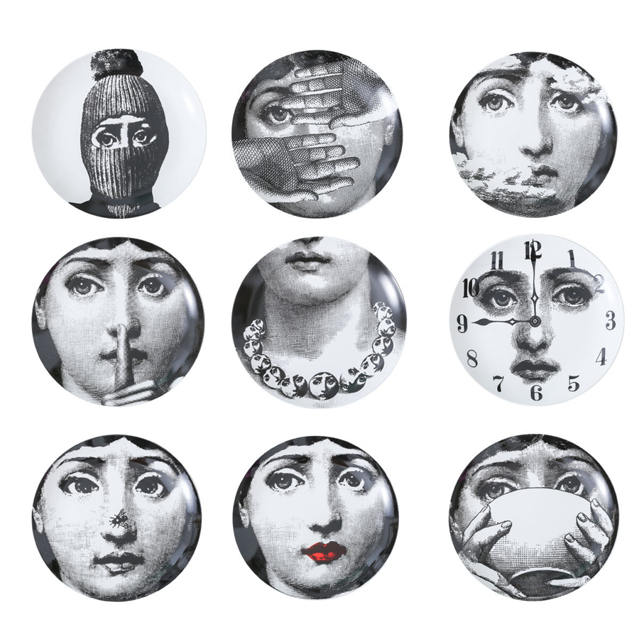 

Retro Home Wall Decoration Hanging Round Ceramics Printed Portrait Plates Durable Coffee Shop Home Wall Decor 8 Inch Plates RRA2050
