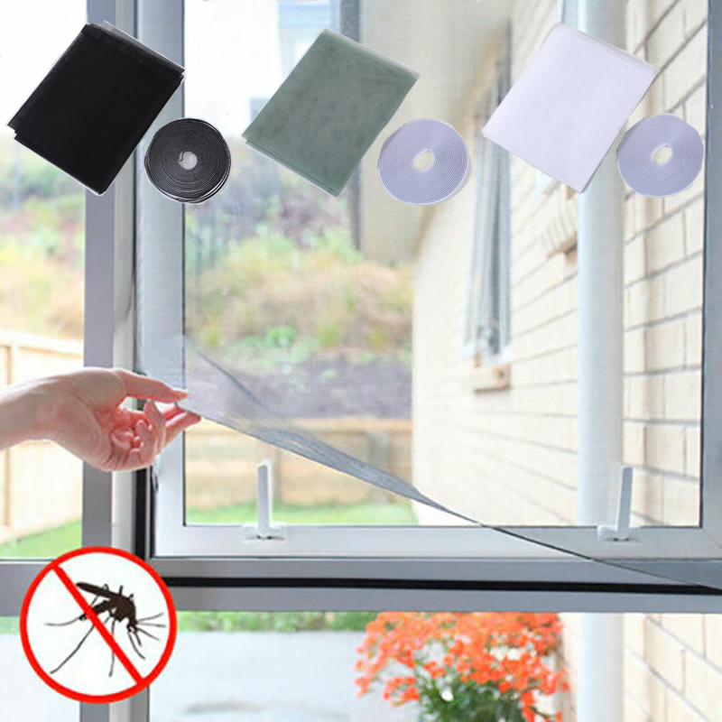 

150x130cm Mosquito Net for Window DIY Insect Bug Netting Mesh Screen Curtain Protector Self-adhesive Anti Mosquito Curtain