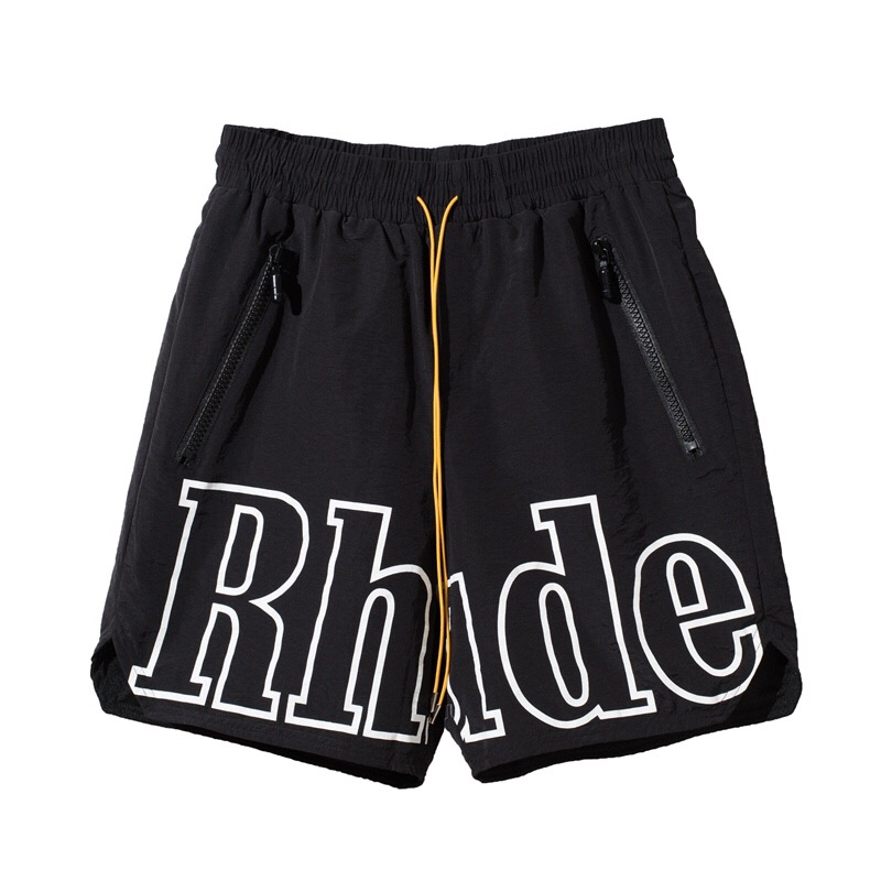 

2020 Fashion Summer USA Newyork Rhude X Patron 3M Reflective Nylon String Shorts Women Men High Street Middle Pants Jogging Shorts, Gray