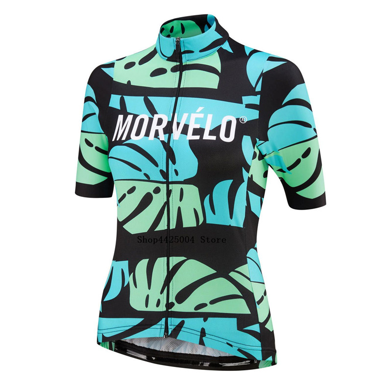 

Women Summer morvelo Cycling Jersey Tops Short Sleeve Ropa Ciclismo Road Bike Jersey MTB Cycling Clothing only, As picture