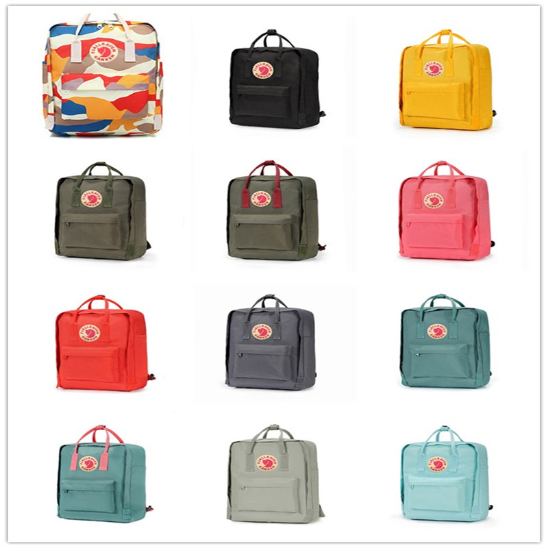 

2021 Fjallrave Kanken Canvas Swedish Arctic Fox Backpacks Purple Rainbow Belt Students Waterproof Computer Mini Travel