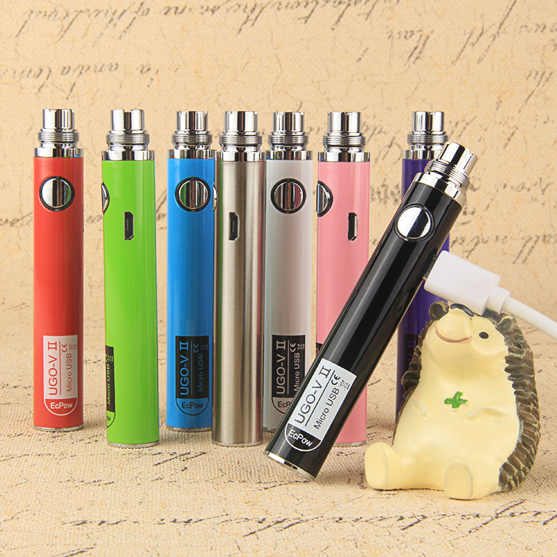 

Original UGO V II 2 650 900mah EVOD ego 510 Battery micro USB Passthrough Charge vaporizers e cigs O pen Vape batteries