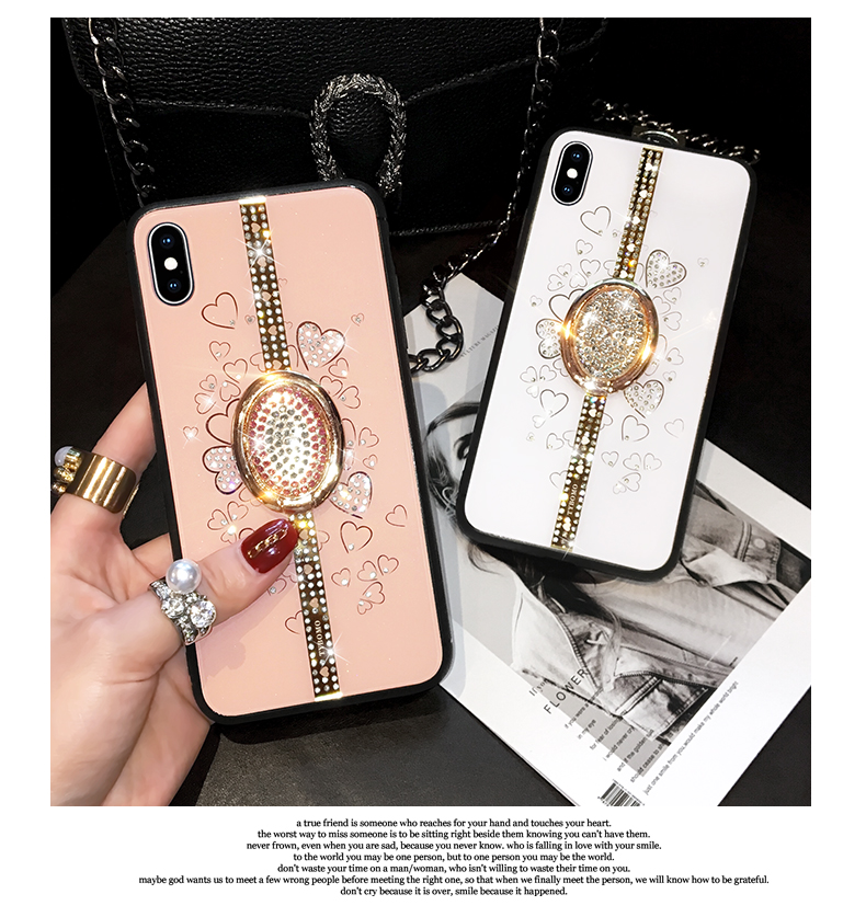 

Hot Luxury Soft Protective Case for IPhone 11 pro XR XS Max X Silicone Case for IPhone 6 6s 7 8plus Metal Ring Case Baolu series, White