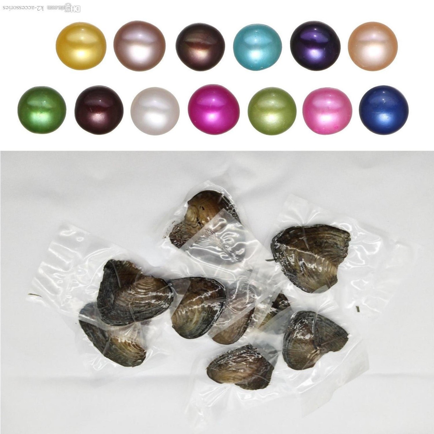 

Round Pearl 6-8mm in oyster 28 Mix colors Freshwater Gift DIY Natural Pearl Loose beads Decorations gift Vacuum Packaging wholesale, Black