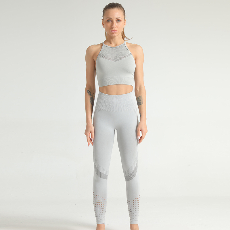 

Seamless Workout Leggings Yoga Set Clothes Gym Clothing Set Women Suits Two Piece Top And Pants Workout Clothes Fitness, Black