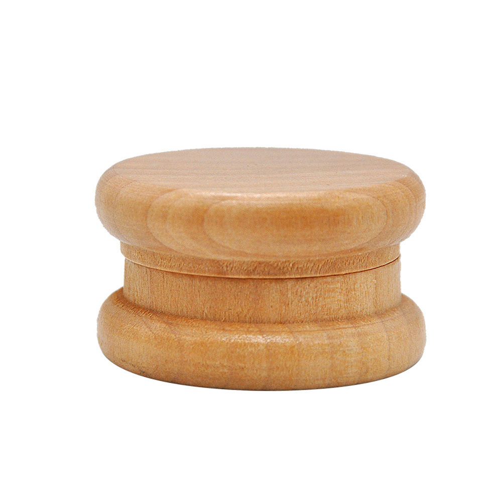 

12 pcs / Lot Wood Smoking Herb Grinder 53MM 2 Layers Metal Tobacco Herb Grinder Handle Muller Shredder Wood Spice Crusher With Display Box