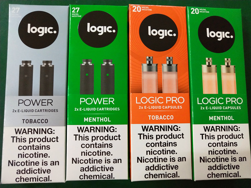 

top quality update Logic Power 27mg tank with mini cartridge fit for rechargeable 300mAH battery disposable ecig vape pen logic pro 20mg