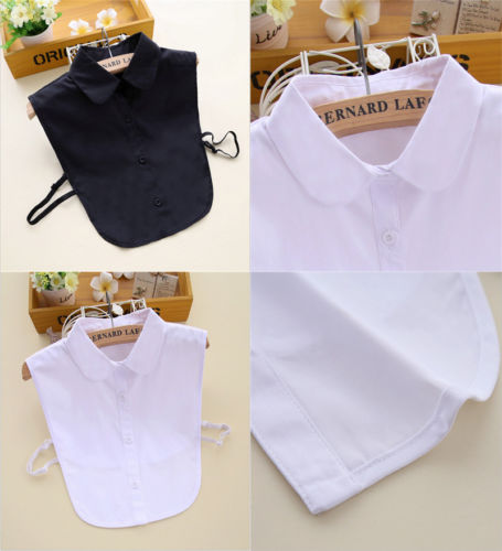Mujeres Cuello Falso Desmontable Blusa Camisa Mitad Falsa Solapa Vintage Collar Babero