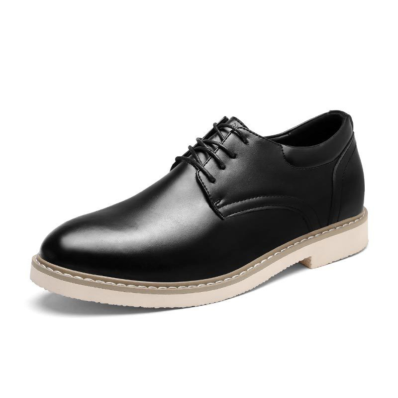 

fashion mens dress shoes black brown wedding shoes for men pu leather business dress derby shoes non-slip hidden heel men