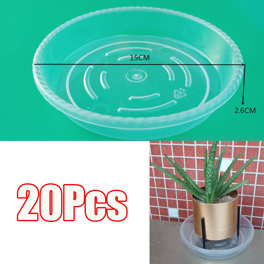

20piece clear plant pot saucer drip water trays durable 5.9inch recyclable