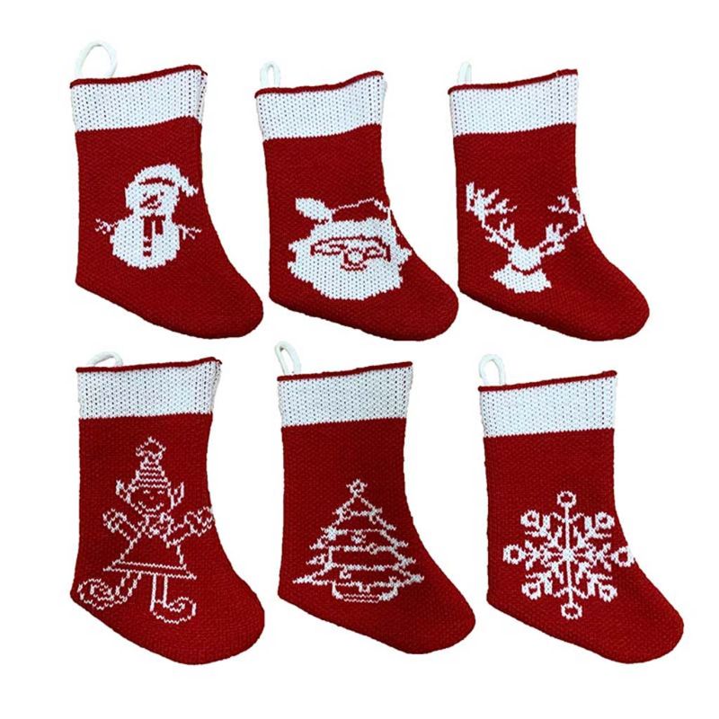 

Christmas Stockings Sock Xmas Tree Hanging Ornament Snowflake Kid Candy Gift Bag 11UA