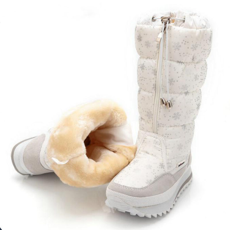 

Women Boots Plush Warm Snow Boots Ladies Winter mid-calf Boots Waterproof Snow Botas zipper warm boot