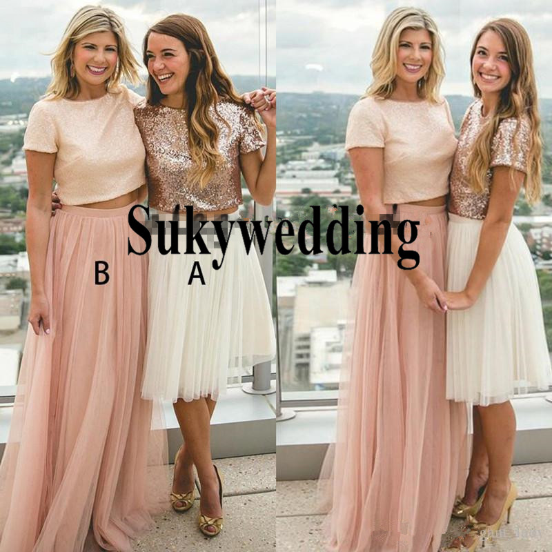 dusty rose and gold bridesmaid dresses