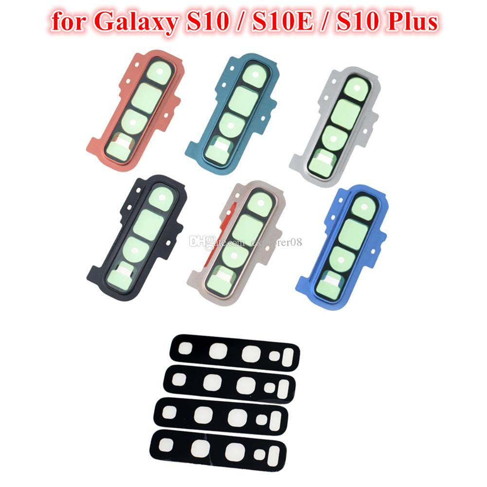 

10PCS Back Camera Glass Bezel Frame Cover For Samsung Galaxy S10 Plus S10E Rear Camera Lens Cover Holder with Sticker Adhesive Replacement