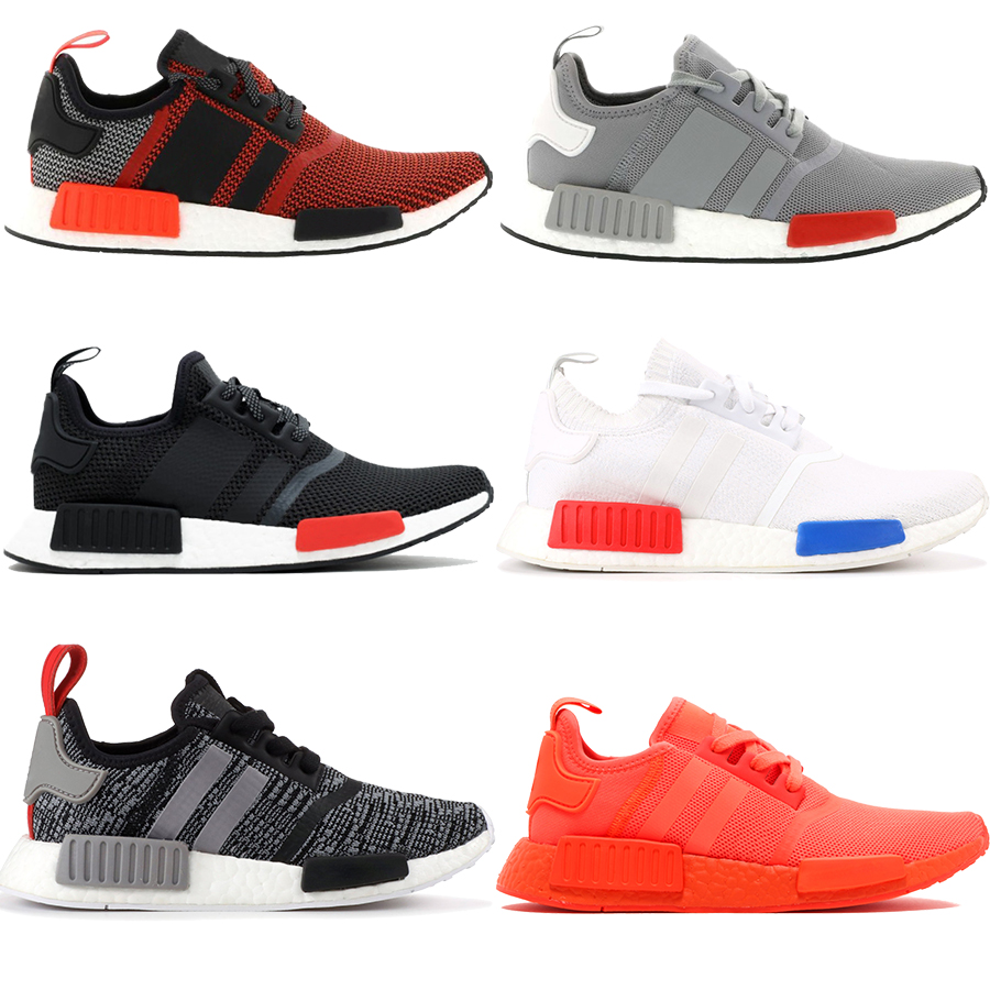 

New lush red NMD R1 mens running shoes light onix Tactile Green triple black white men women stylist sneakers EUR 36-45, Japan triple white