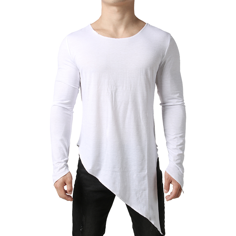 mens extra long white tee shirts