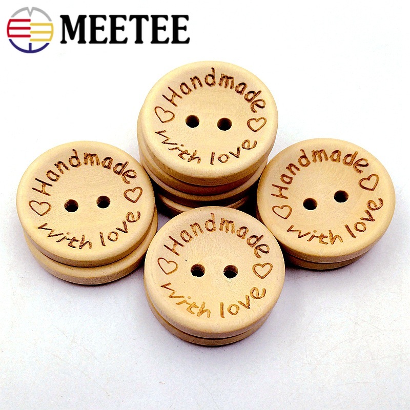 50Pcs 25 mm rond en bois Boutons 4 Trous Craft Couture Scrapbooking Bouton Wholesale