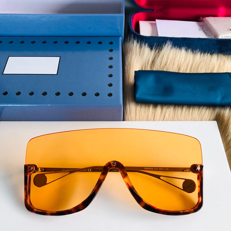 

New fashion designer sunglasses 0540 connected lens big size half frame with small star avant-garde popular goggle top quality 0540S