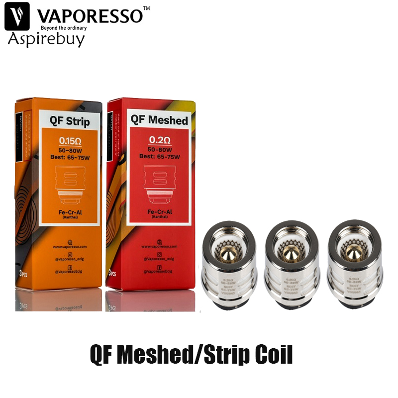 

Vaporesso SKRR Replacement QF Meshed Coil 0.2ohm & QF Strip Coil 0.15ohm fit SKRR Tank Vaporesso Luxe-S GEN Kit Authentic