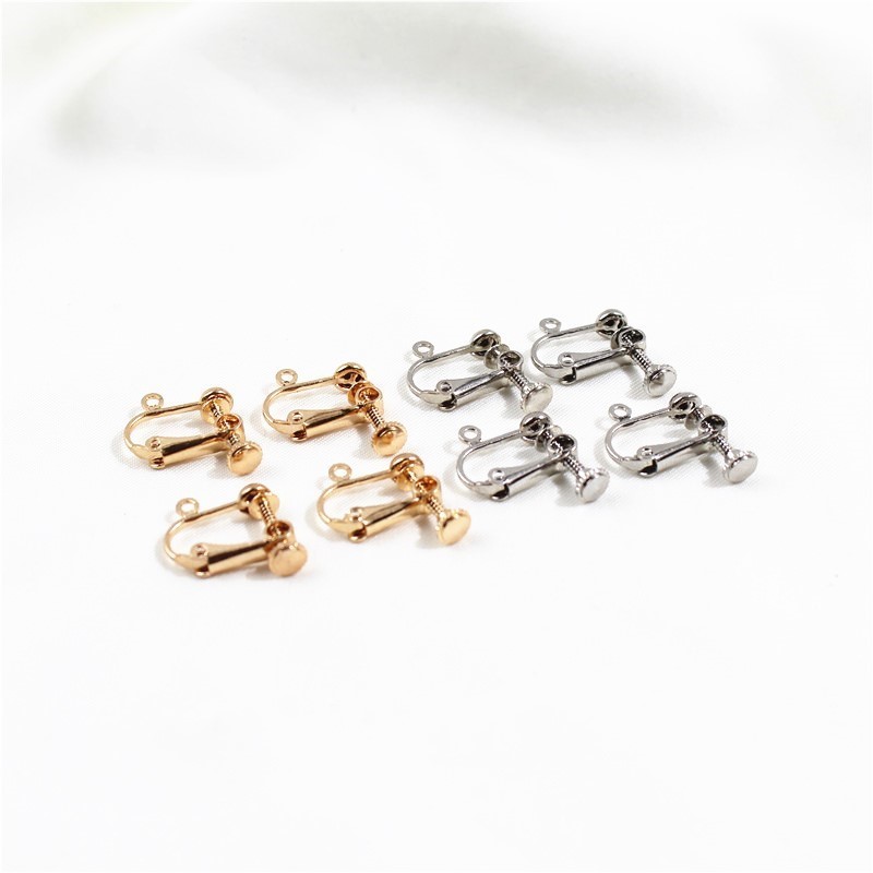 

Other 6pcs Zina Alloy Spiral Ear Clip Converter Non-pierced Earring Making Accessories Silver Gold Plated Earrings Findings