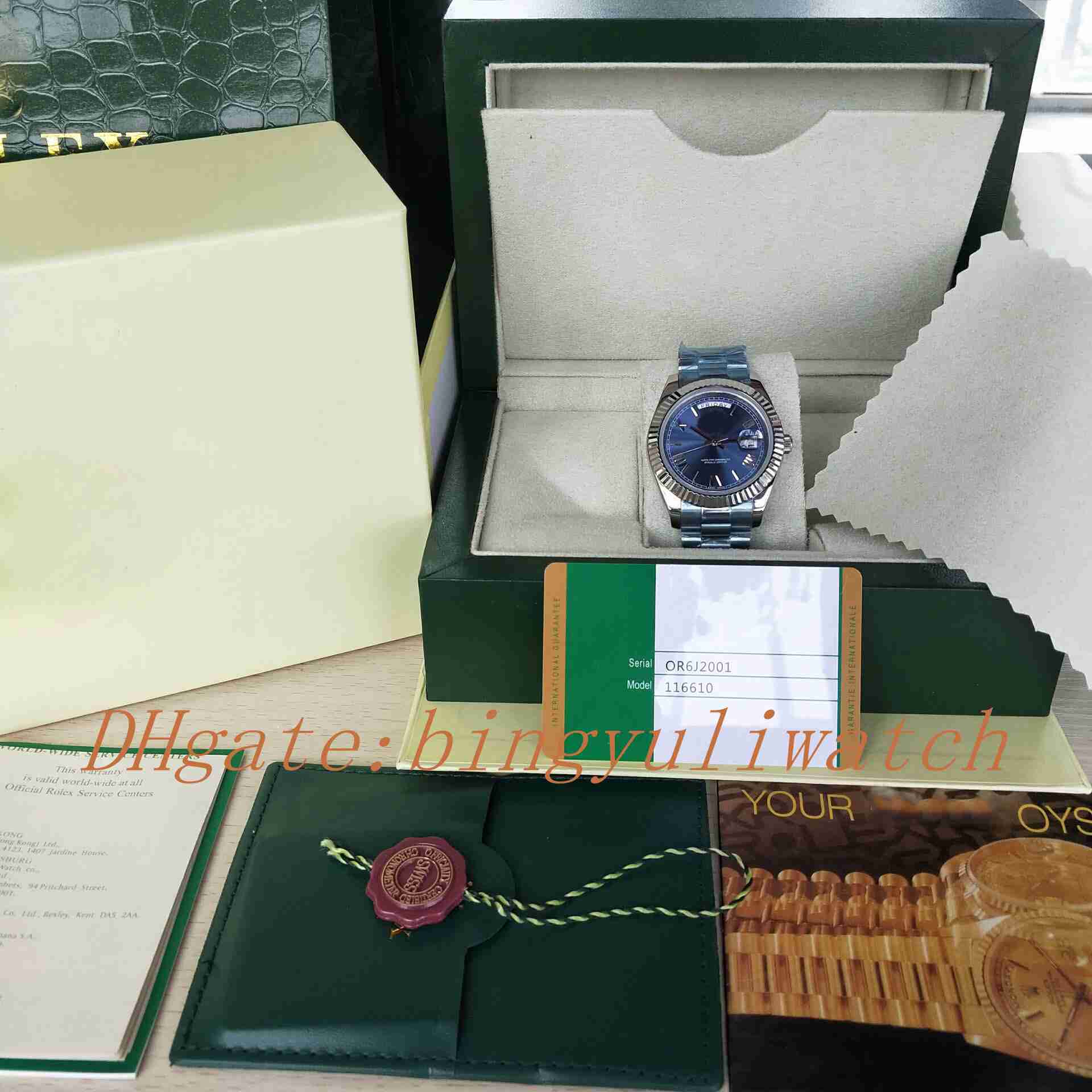 

Christmas Hot Men's Luxury DAYDATE 228239 41MM Blue Dial Asian 2813 Automatic Movement Stainless Steel Sapphire Men Watch Original Box, 01