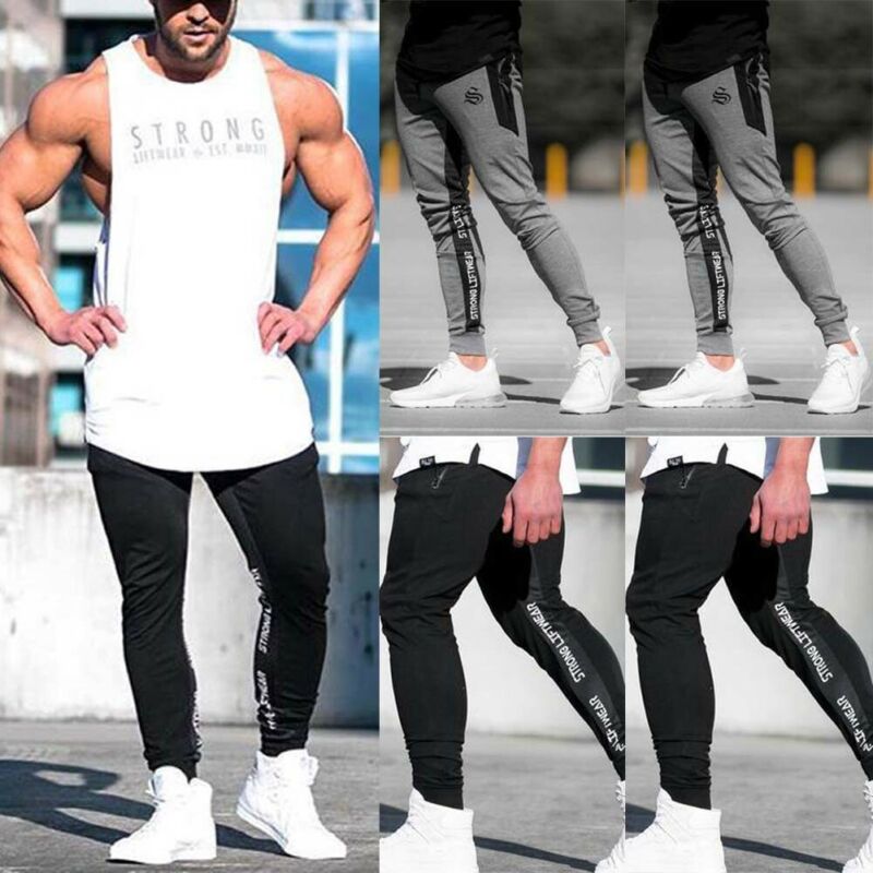 

Men Hip Hop Harem Pants 2019 Male Sports Trousers For Men Striped Cargo Pants Skinny Fit Joggers Sweatpants Fitness Bottoms, Black
