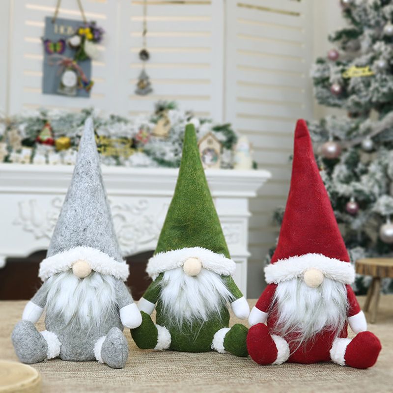 

Drop Ship Merry Christmas Long Hat Swedish Santa Gnome Plush Doll Ornaments Handmade Toy Holiday Home Party Decor