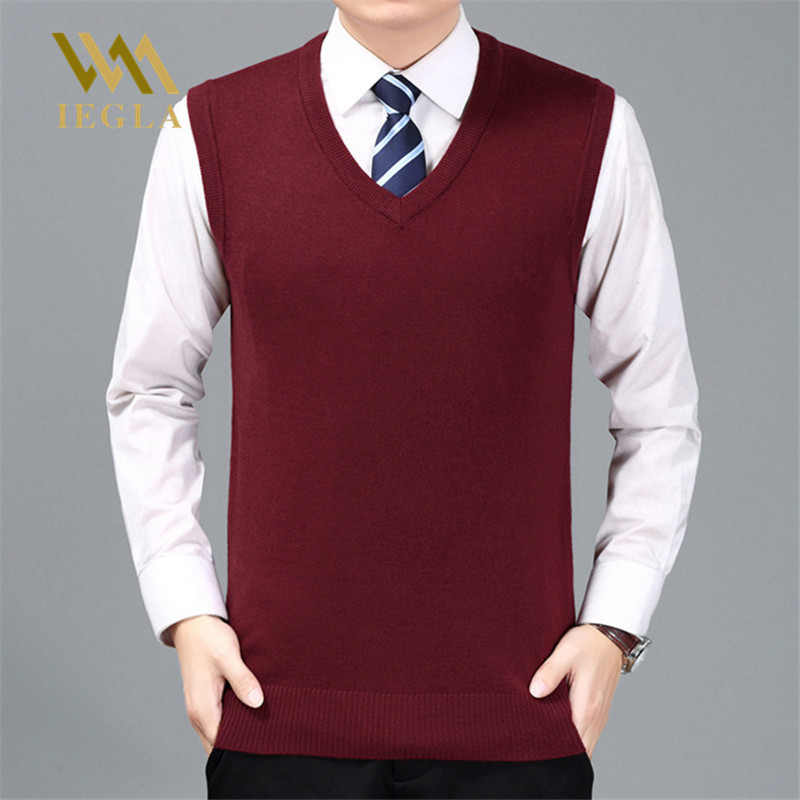 

Sweater Men Pullover Cashmere Jumper Classic Sleeveless Sweaters Vest Mens Pull Homme Hiver Male Knitwear Clothes -3XL, Black