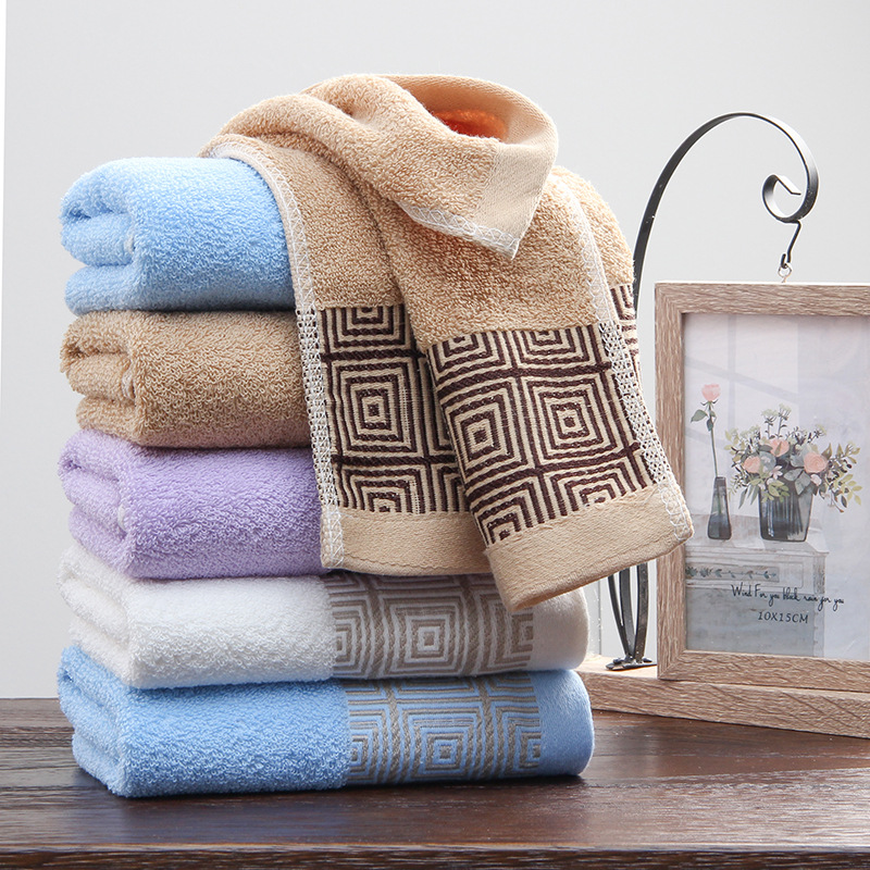 

Super soft long stapled cotton face towel excellent water-absorbing quality embroidery towel, White