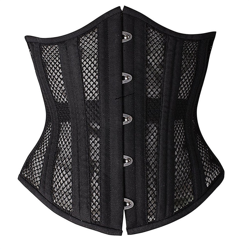 

Women's Waist Trainer Corset 24 Steel Boned Underbust Corsets and Bustiers Plus Size Waist Cincher Body Shaper for, White