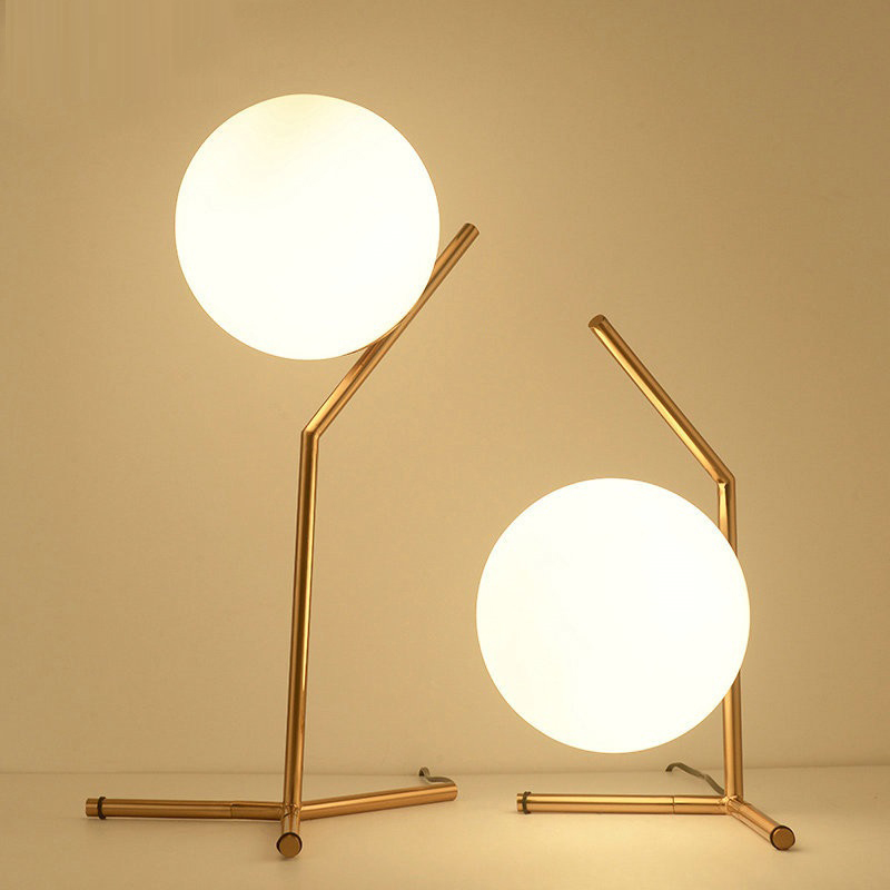 Design Tisch Leuchte Glas Kugel Höhen verstellbar Lese Lampe Strahler schwarz