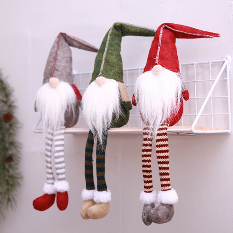 

2018 New Christmas Cute Sitting Long-legged Elf Festival New Year Dinner Party Home Christmas Decorations