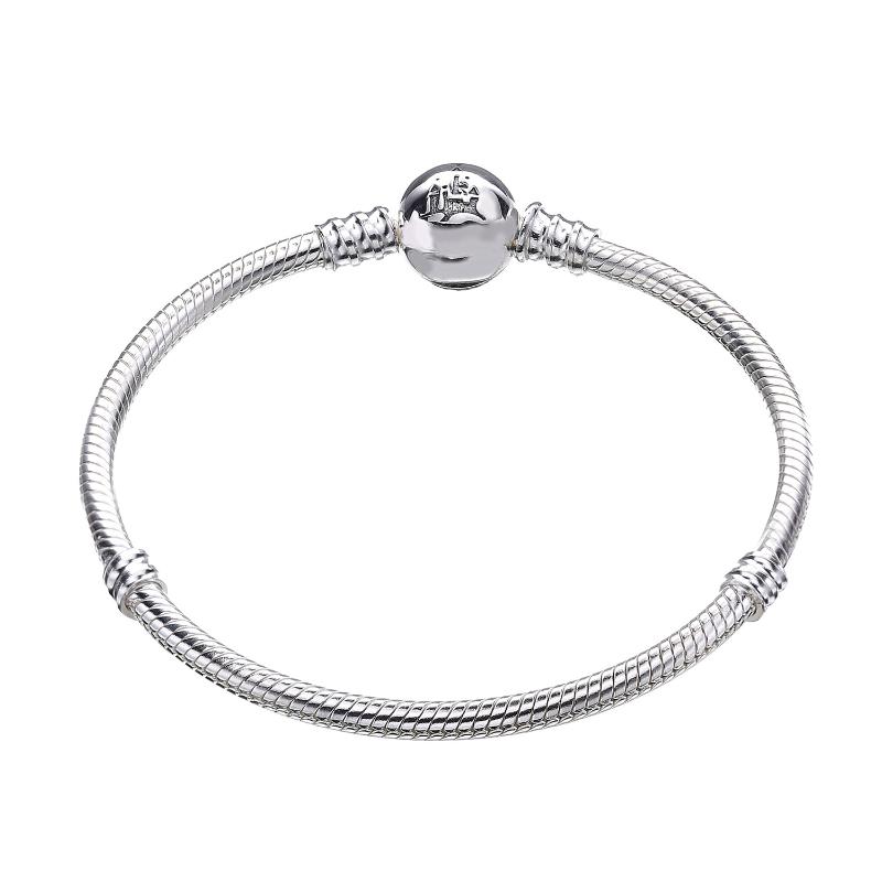 

Other Bracelets Real 925 Sterling Silver Round Head Letter Castle Snake Bone Bracelet Fit European Charm Women Jewelry