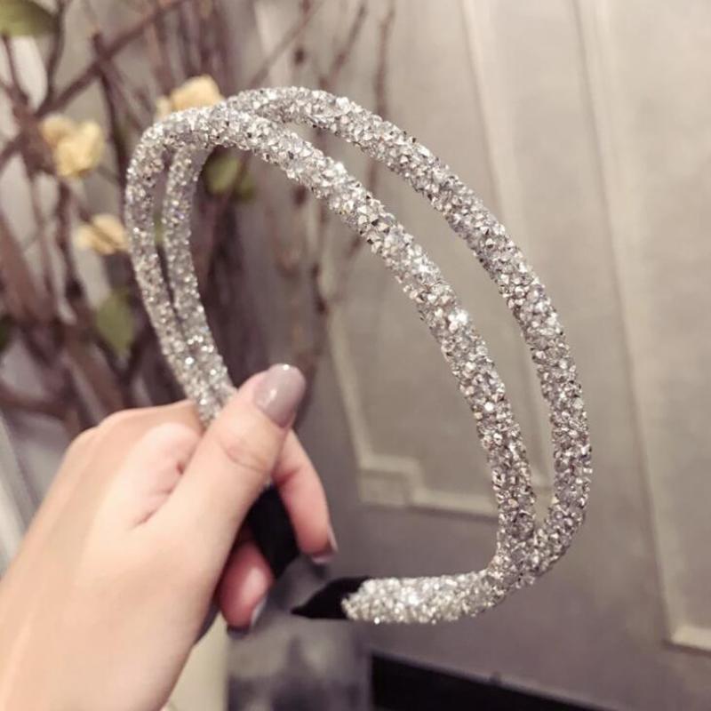 

New Fashion Shininging Headband Women Rhinestone Hairband Two Side Headwear Turban Hair Hoop High Quality Hair Accessories
